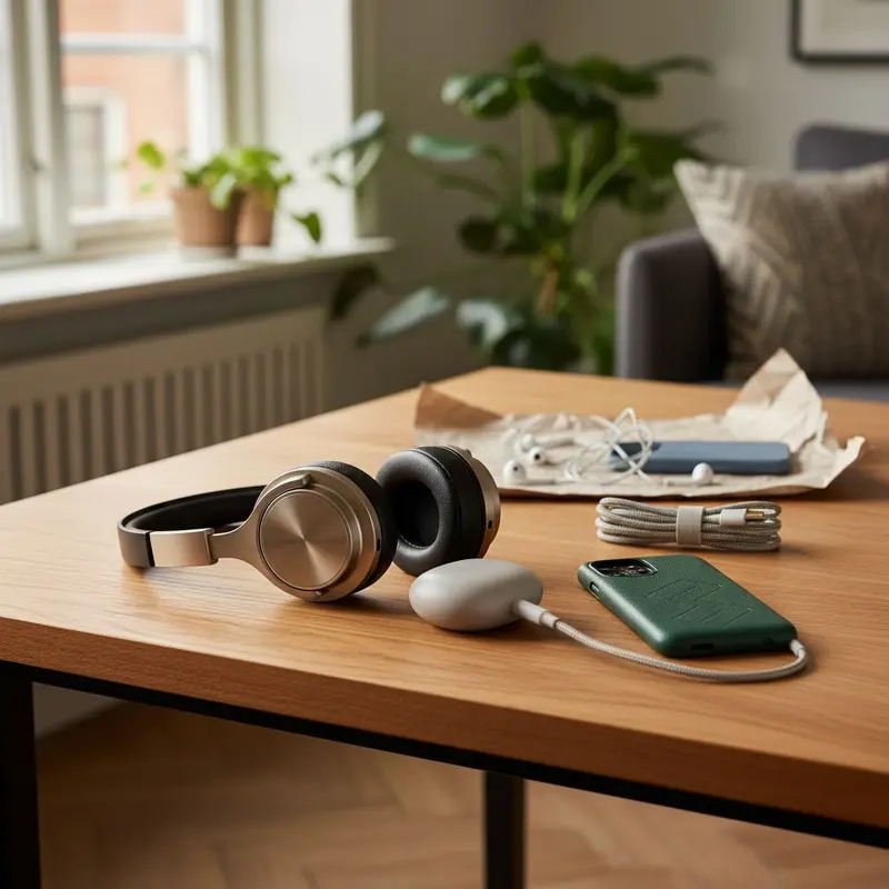 Premium mobil­tillbehör 2026 — AirPods Pro 3, Galaxy Buds 4 Pro och laddningsekosystem